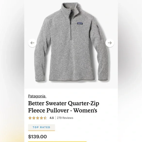 SOLD ON XPOST Like 🆕 Patagonia Women's 1/4 Gray/Birch White Better Sweater. XL. - Picture 2 of 10